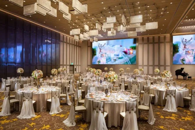 San Diego Indian wedding DJ — Wedding projector and screen setup for slideshows and live visuals at Indian event